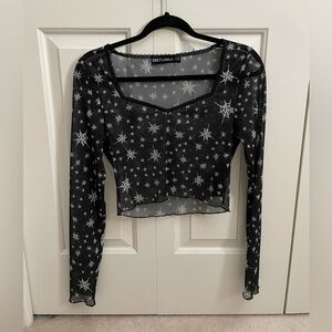 Spiderweb Mesh Crop Top
